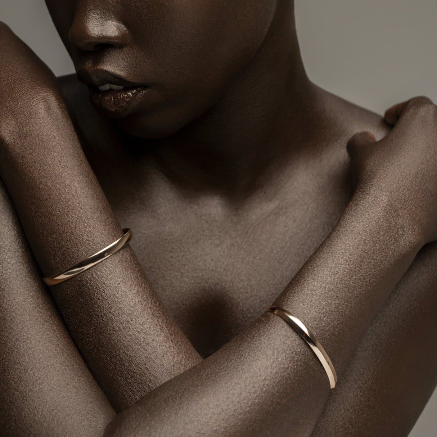 Gold Cuff Bracelets by FUTURA Jewelry Made with 18kt Ecological Gold