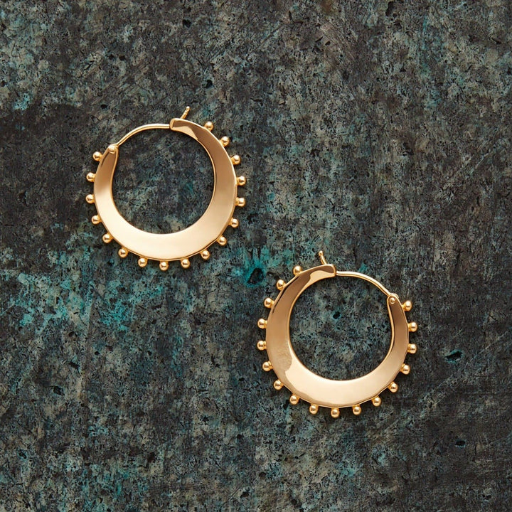 Beaded Hoop Earrings Made with Sustainable Gold from FUTURA Jewelry