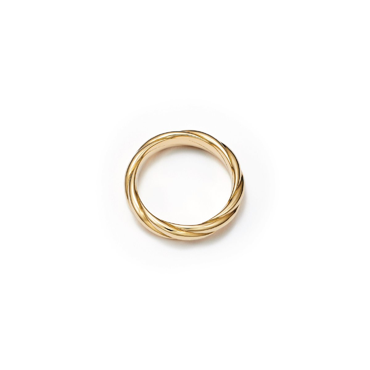 Tenderness Woven 18kt Certified Fairmined Ecological Gold Wedding Ring - Top View