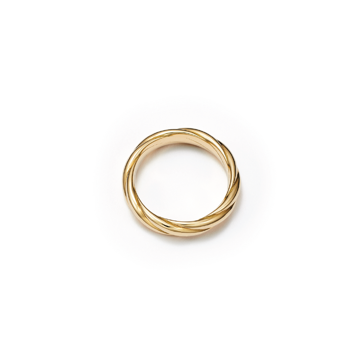 Tenderness Woven 18kt Certified Fairmined Ecological Gold Wedding Ring - Top View