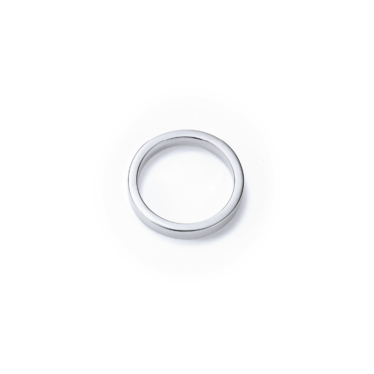 Sustainable White Gold Wedding Band - Top View