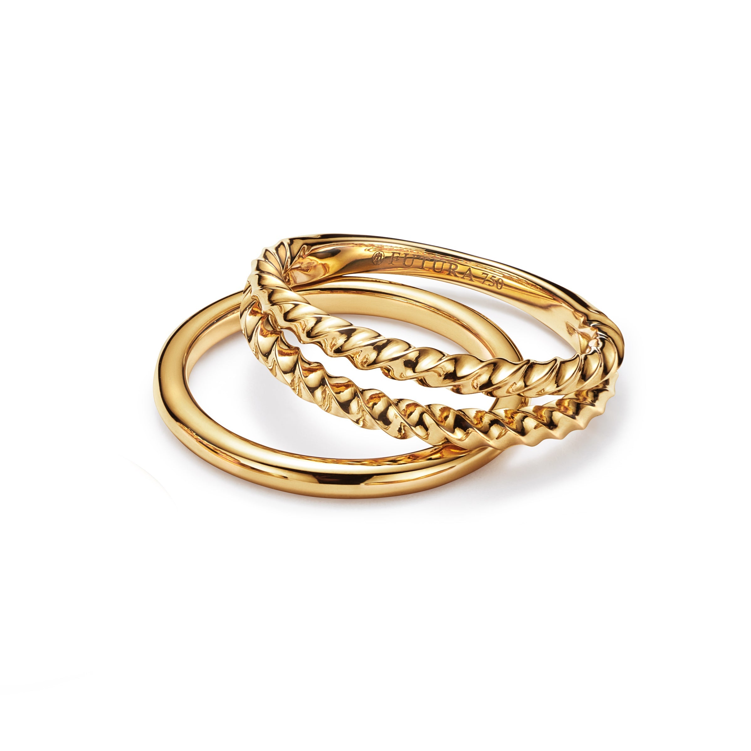 Sole Double Twisted Stacking Ring, Size 6