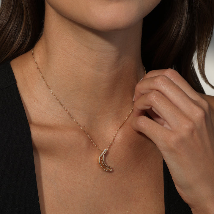 Banana Diamond Charm Pendant