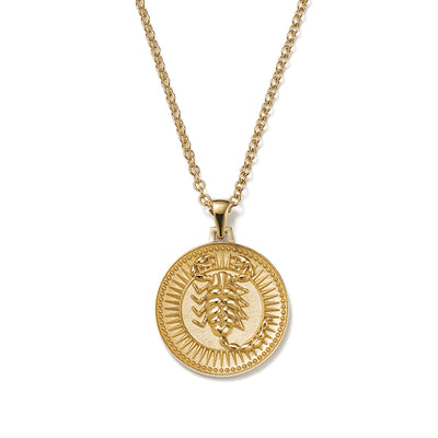 Ethical Gold Pendant Necklace Featuring Scorpio Zodiac Design