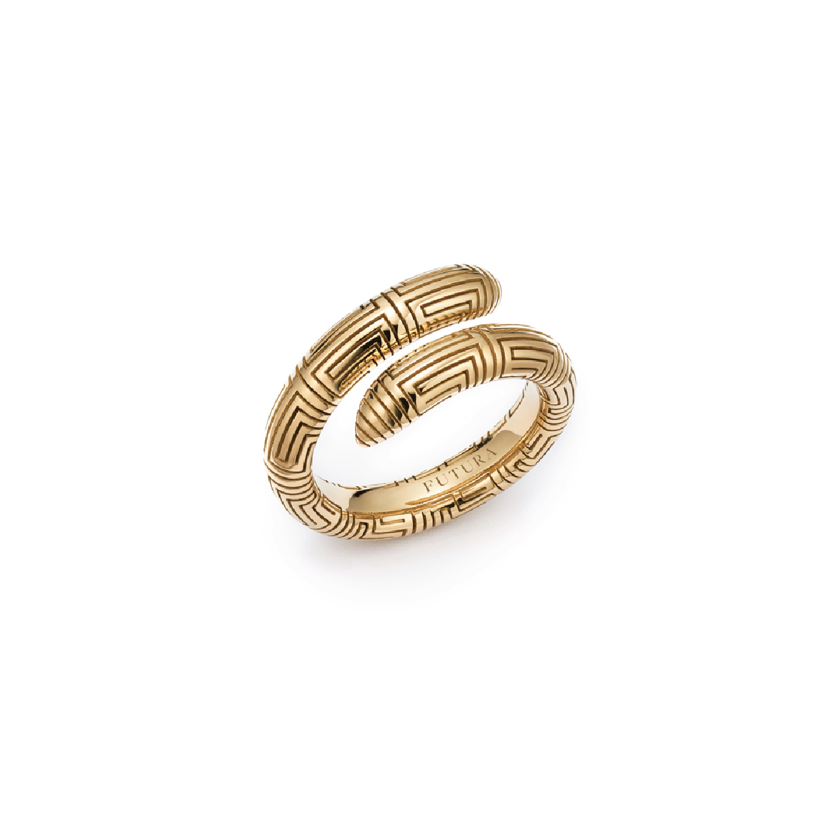 Spiral Gold Ring Ring Made With Certified Ecological Gold
