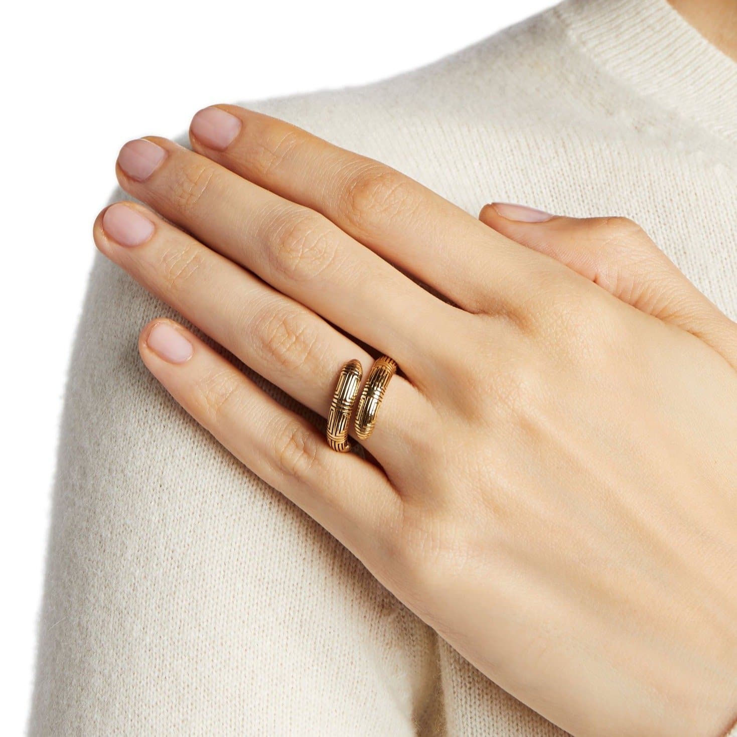 18kt Eco-Friendly Yellow Gold Spiral Ring Made by FUTURA Jewelry