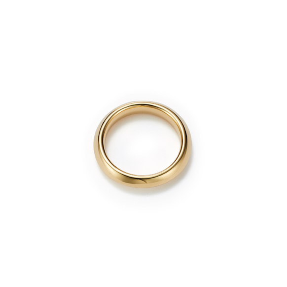 Amore Ridge - 18kt Certified Fairmined Ecological Gold Wedding Ring - Top View