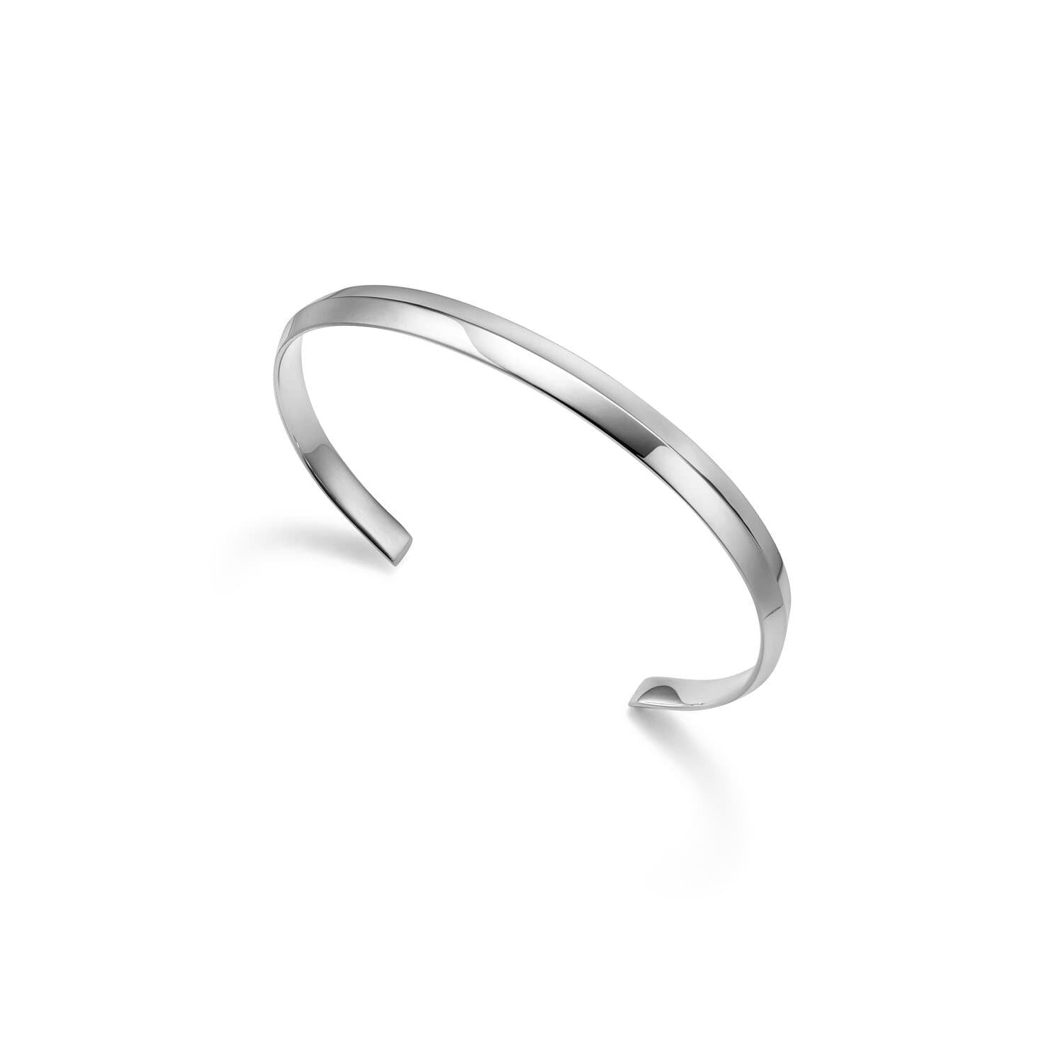 White Gold Cuff Bracelet Made with Eco-Friendly Gold