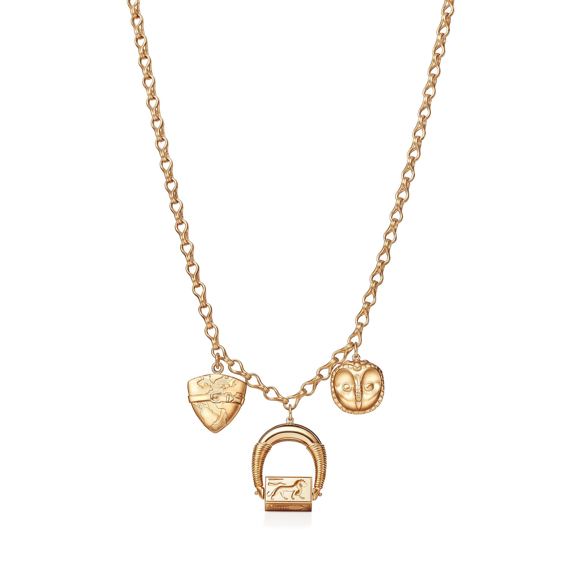 Amulet Gold Necklace Made by FUTURA Jewelry in NYC