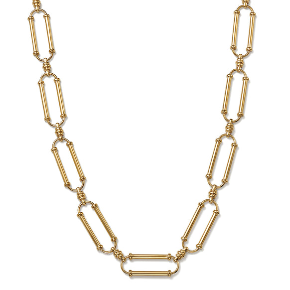 Close Up of Links on Our Ethical Gold Oval Link Necklace