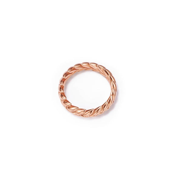 Ethereal Laurel 18kt Certified Fairmined Ecological Rose Gold Wedding Ring - Top View