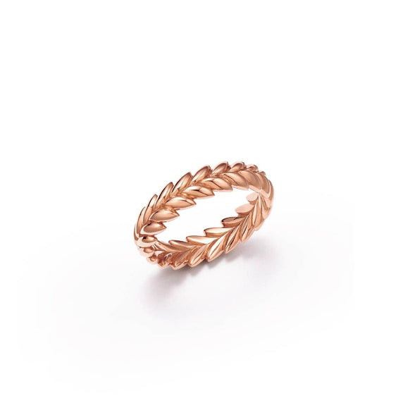Ethereal Laurel 18kt Certified Fairmined Ecological Rose Gold Wedding Ring - Full View
