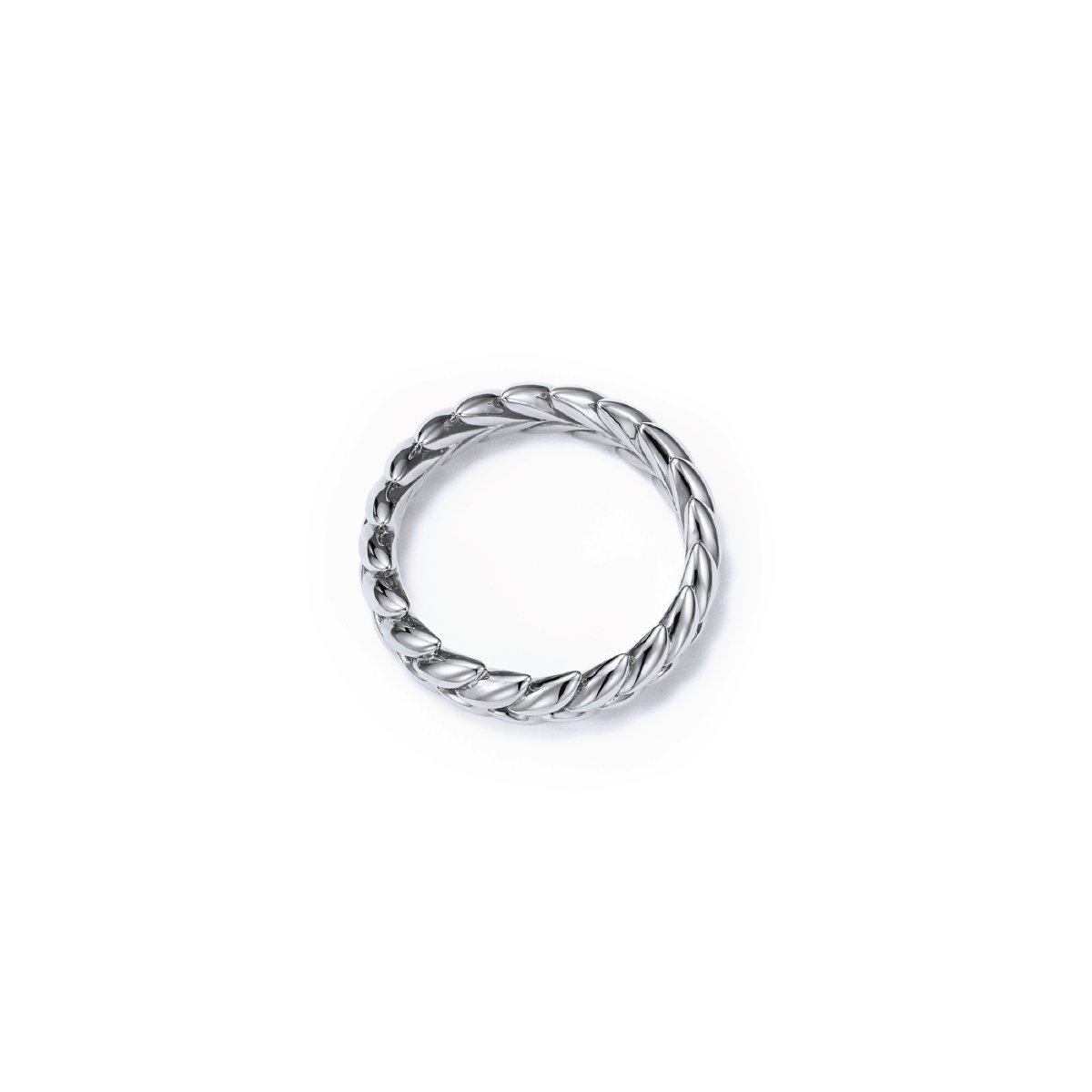 Sustainable White Gold Wedding Ring - Top View