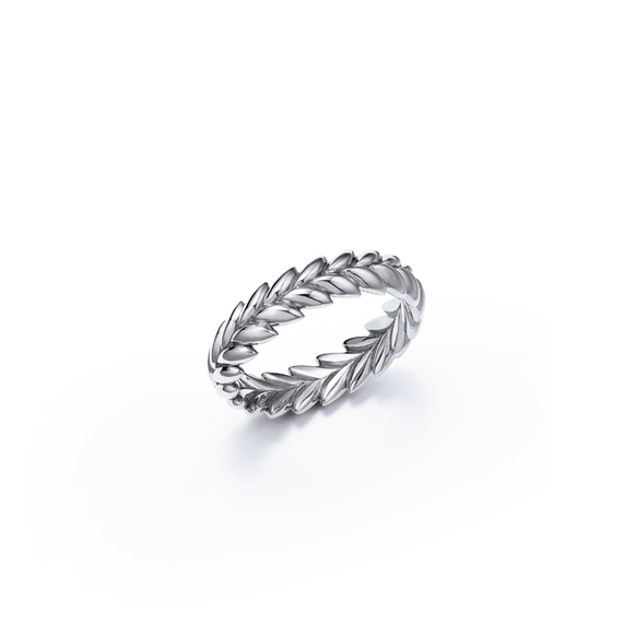 Sustainable White Gold Wedding Ring - Full View