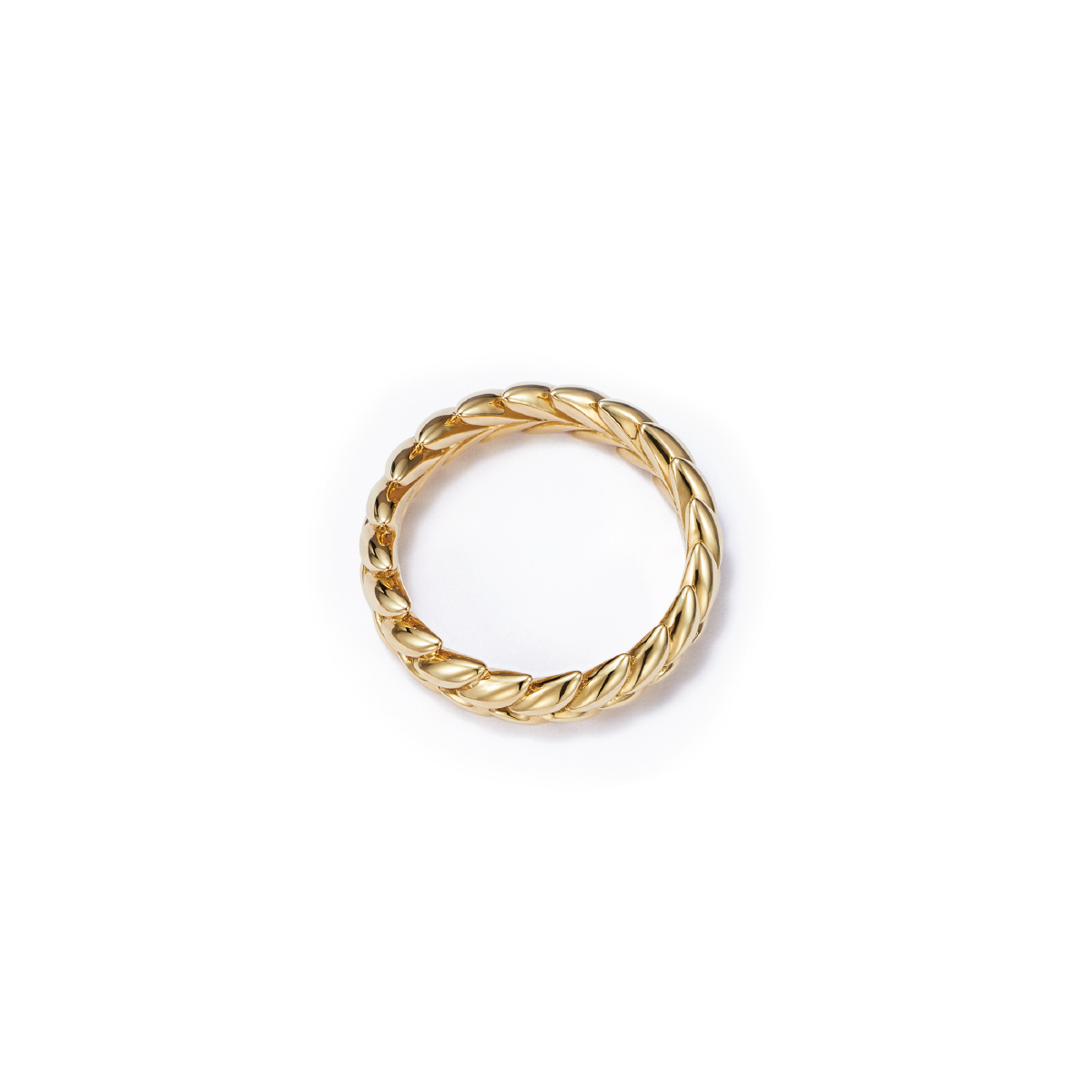 Ethereal Laurel 18kt Certified Fairmined Ecological Gold Wedding Band- Top View