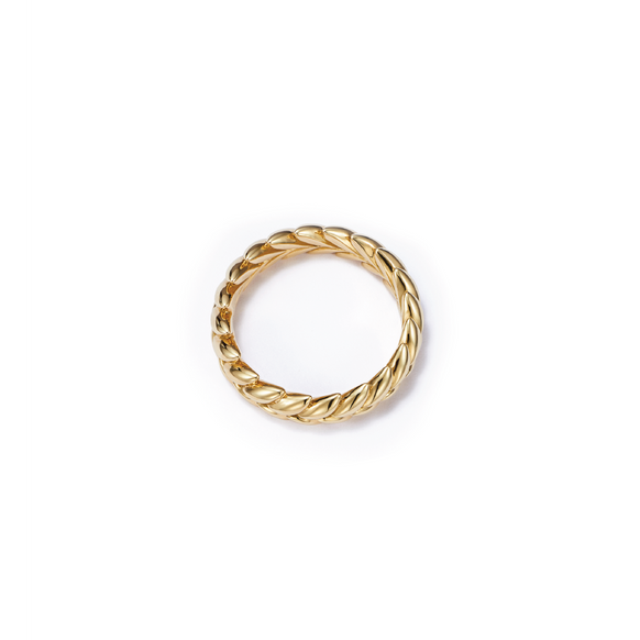 Ethereal Laurel 18kt Certified Fairmined Ecological Gold Wedding Band- Top View