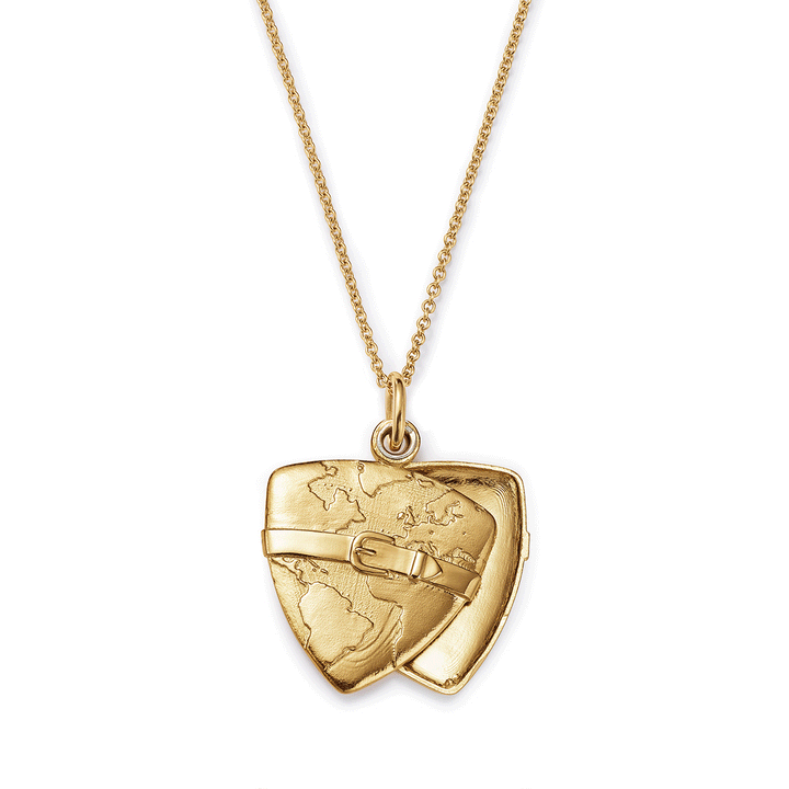 18kt Gold Locket & Chain Made in NYC by FUTURA Jewelry