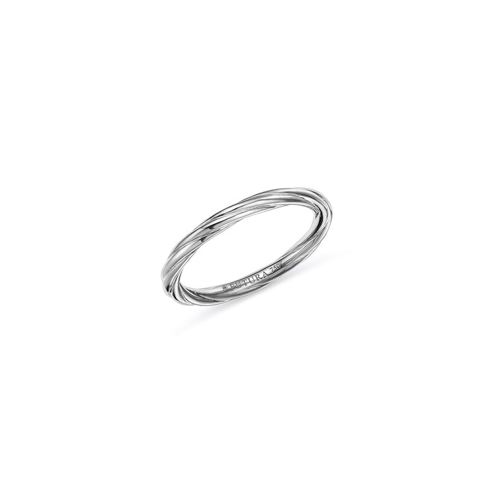 Mare | Twisted White Gold Stacking Band Made with Ecological Gold