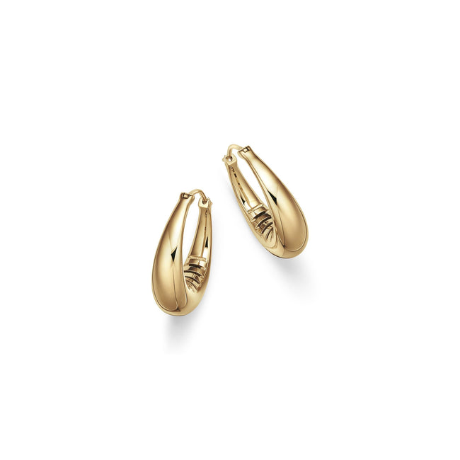 Reflective Gold Hoops - Handcrafted in NYC with 18kt Gold