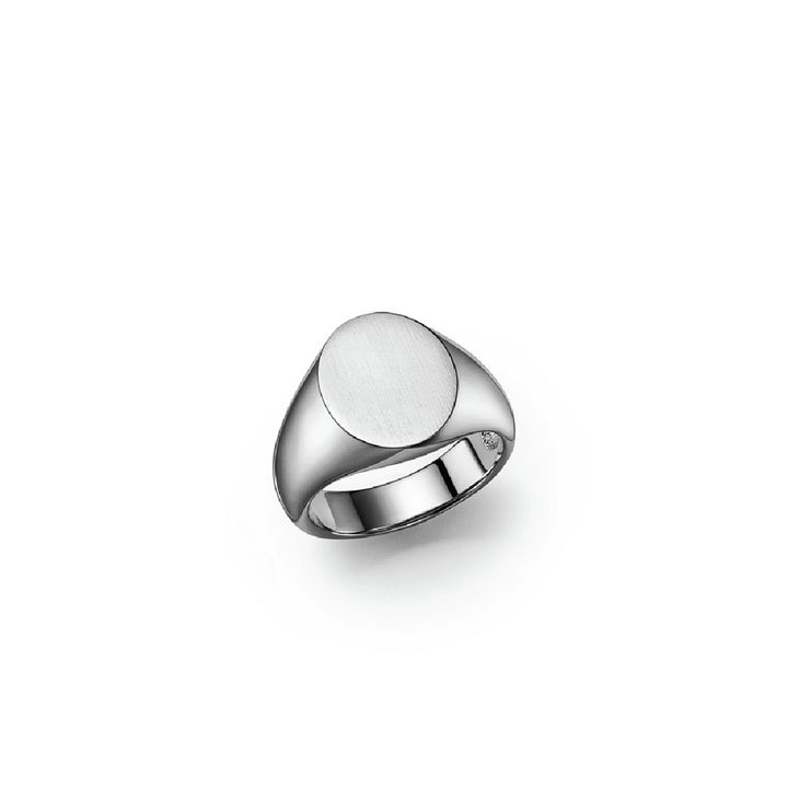 White Gold Signet Ring Made with Sustainable Gold in NYC