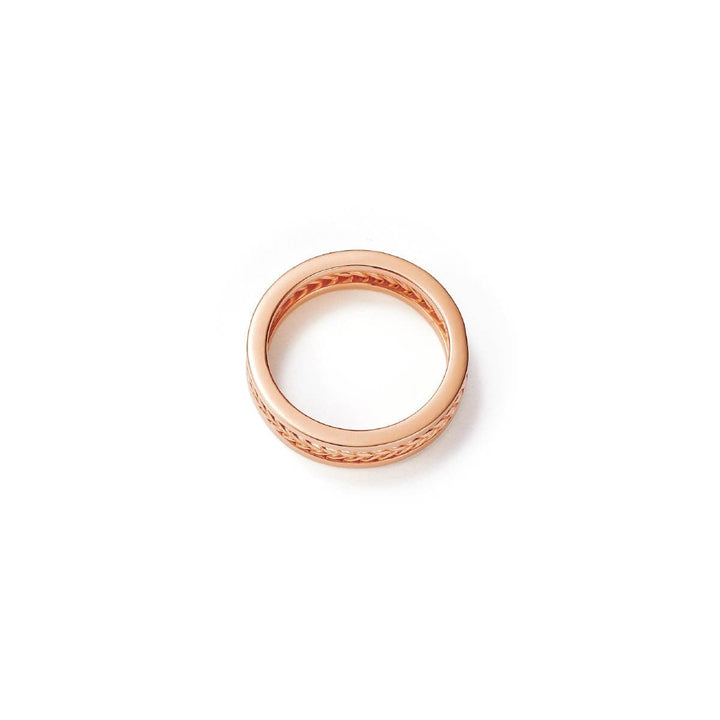 Smitten Laurel Sustainable Rose Gold Wedding Ring - Top View