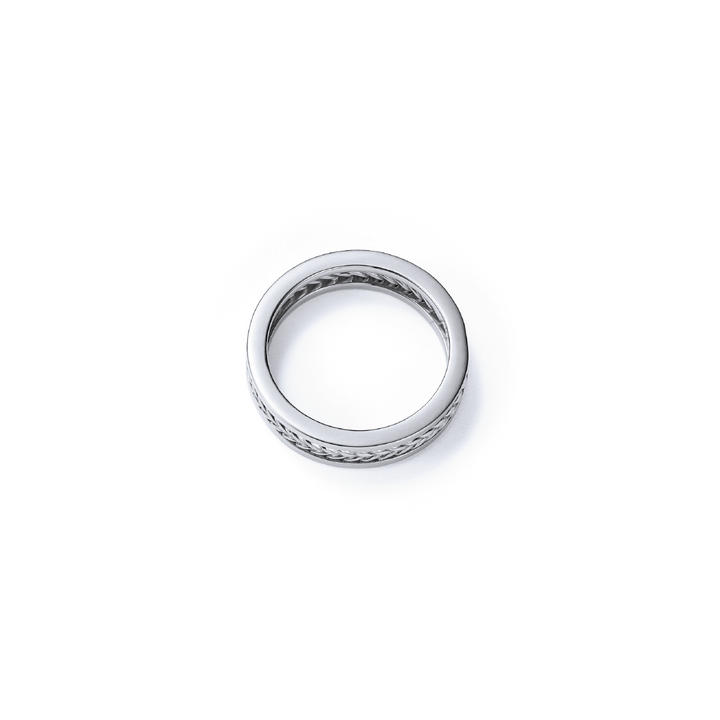 Eco-Friendly White Gold Wedding Band - Top View