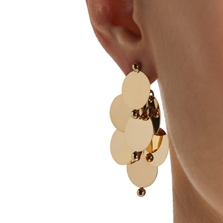 Dancing Disc Gold Earrings Made with Sustainable Gold in NYC