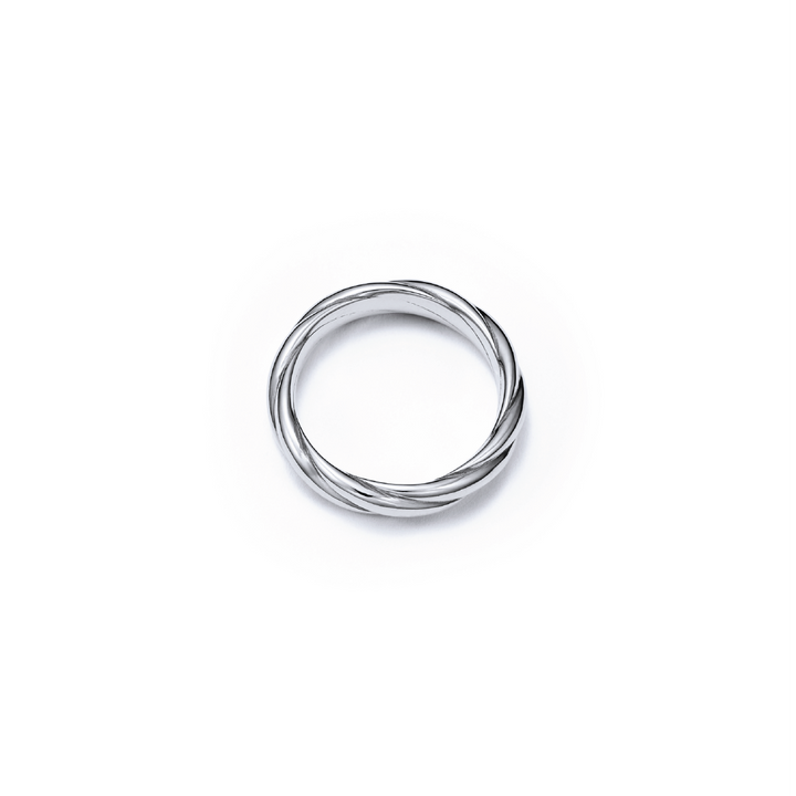 White Gold Wedding Ring / Wedding Band - Top View