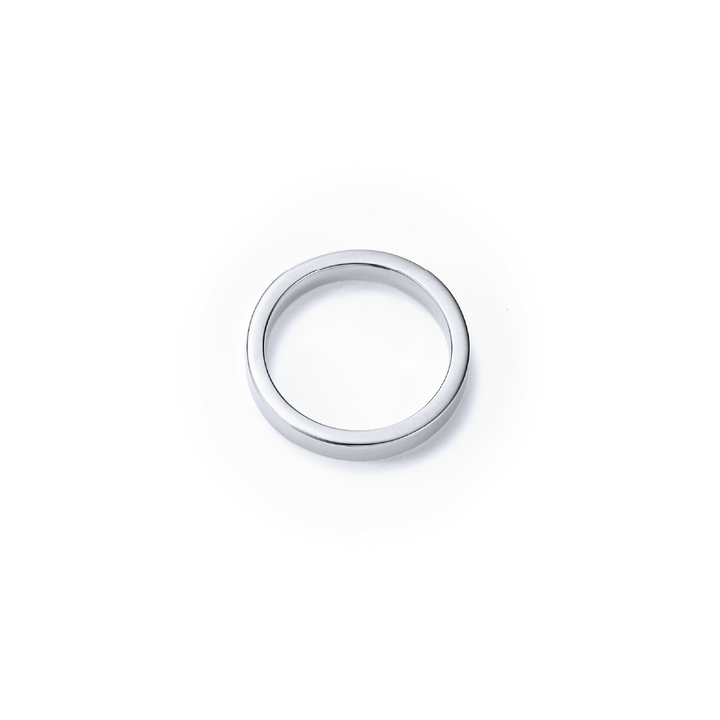 Sustainable White Gold Wedding Band - Top View