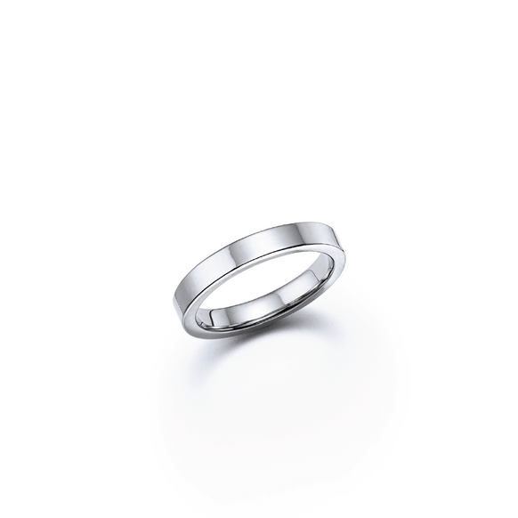 Sustainable White Gold Wedding Band - Full View