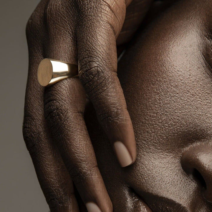 Eco-Friendly Gold Signet Ring for Men or Women Made in NYC