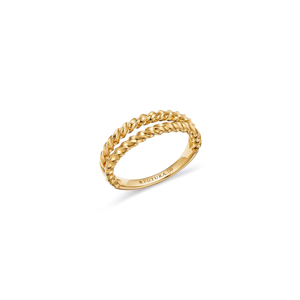 Sole | Double Twisted Gold Stacking Ring Made by FUTURA in NYC